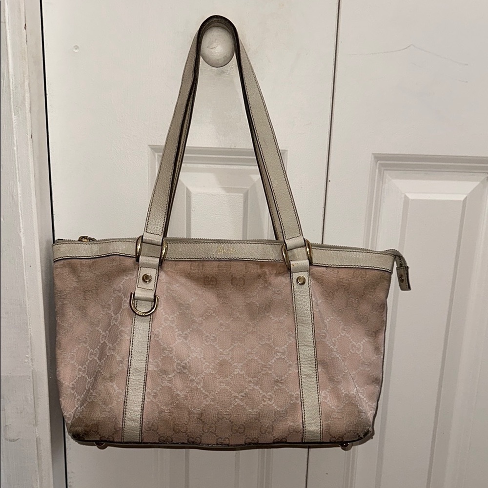 Gucci Pink Canvas gold hardware medium handbag - Picture 2 of 7